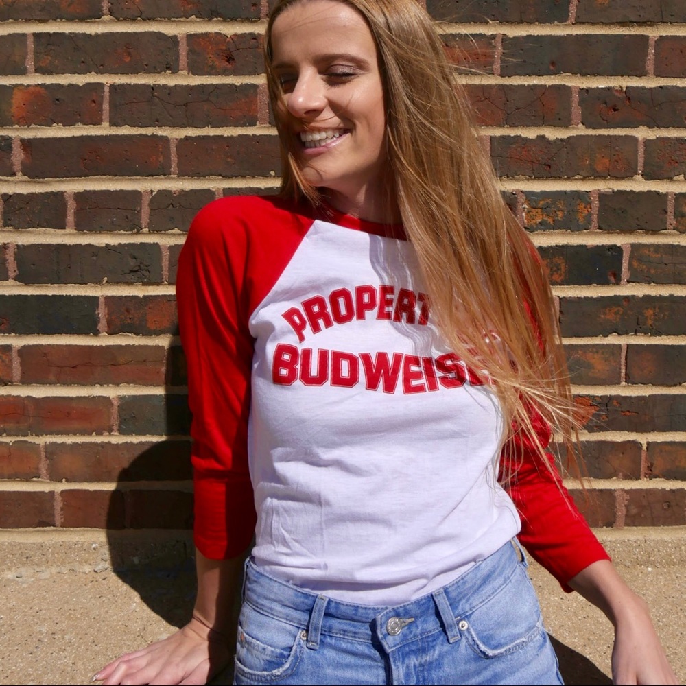 Vintage Budweiser 3/4 baseball tee